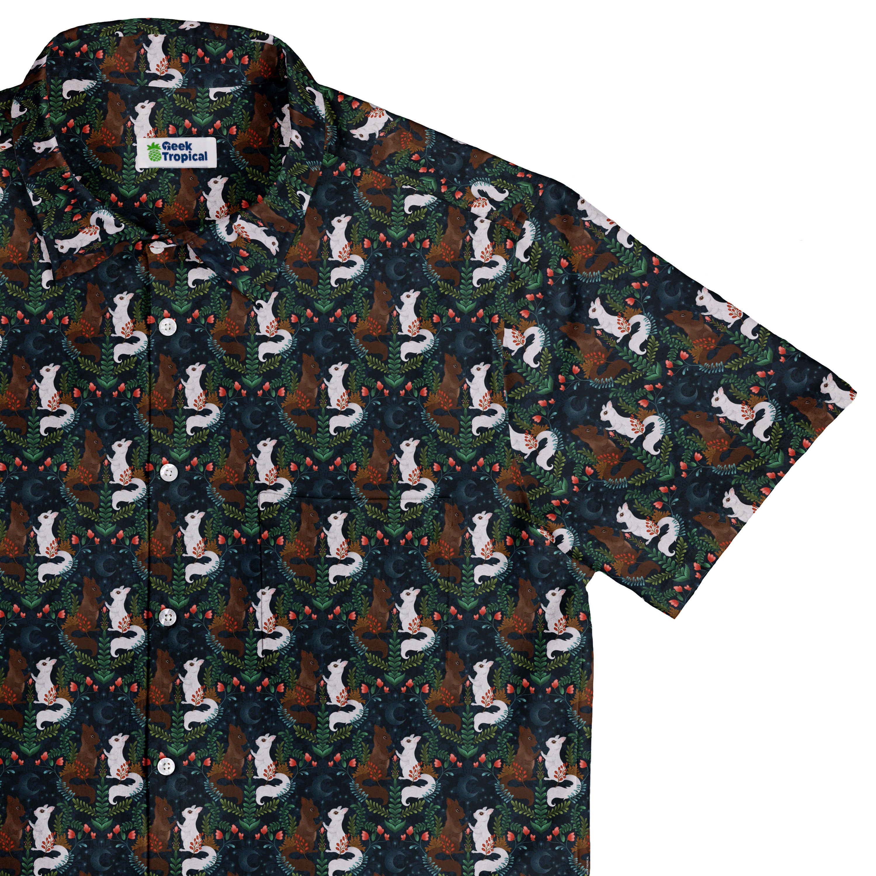 Squirrels in Love Button Up Shirt Top Corner