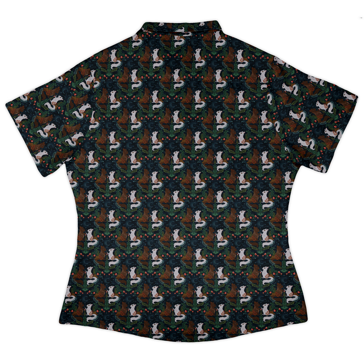 Squirrels in Love Curvy Button Up Shirt womens back