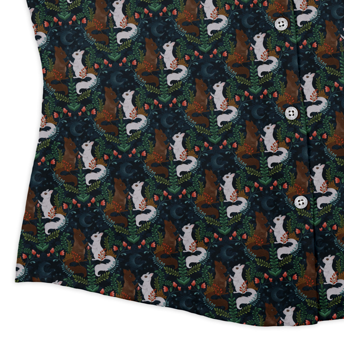 Squirrels in Love Curvy Button Up Shirt womens corner