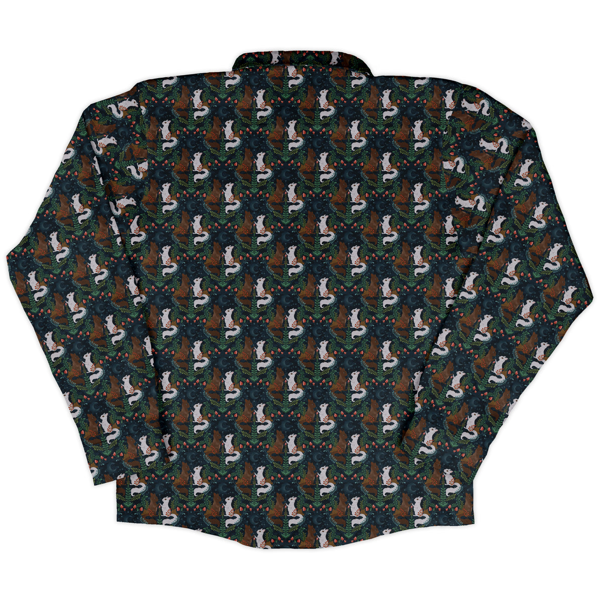 Squirrels in Love Long Sleeve Button Up Shirt back