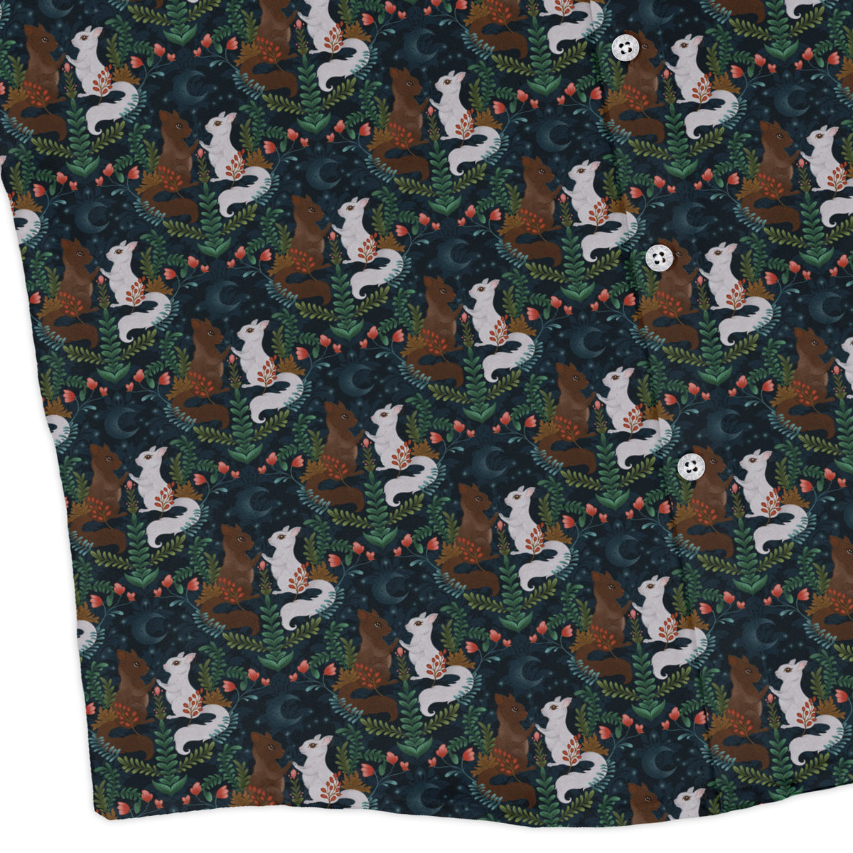 Squirrels in Love Long Sleeve Button Up Shirt corner