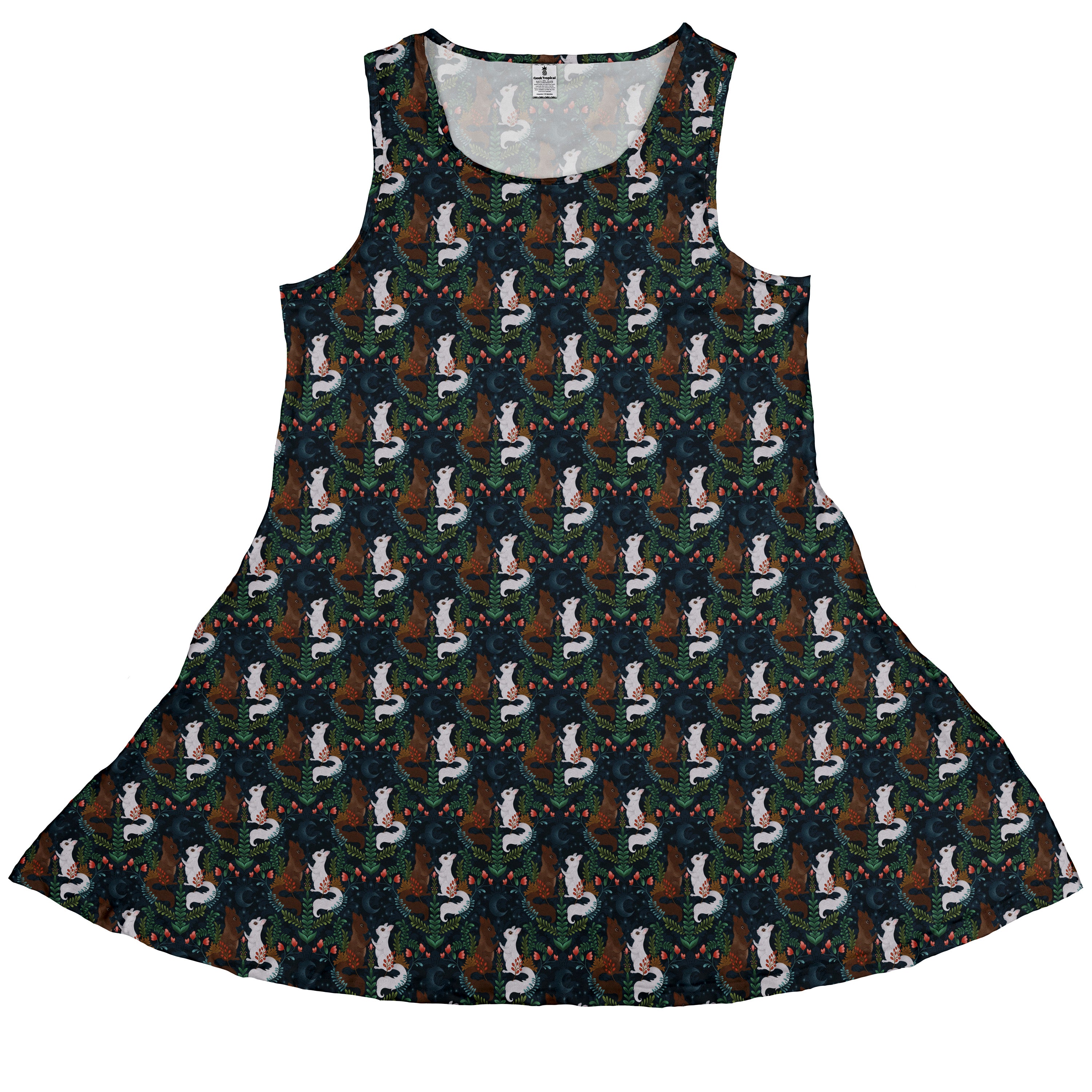 Squirrels in Love Sleeveless Dress front