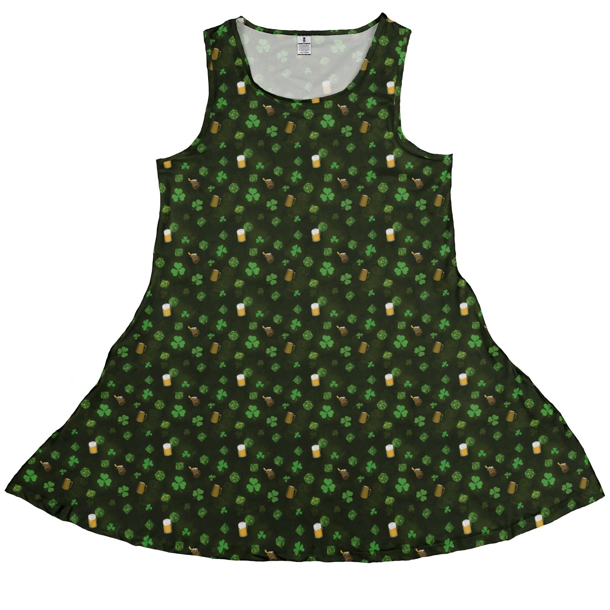 St. Patrick's Day Dnd Dice Dress Geek Nerd Designs by Nathan dnd & rpg print lx - C