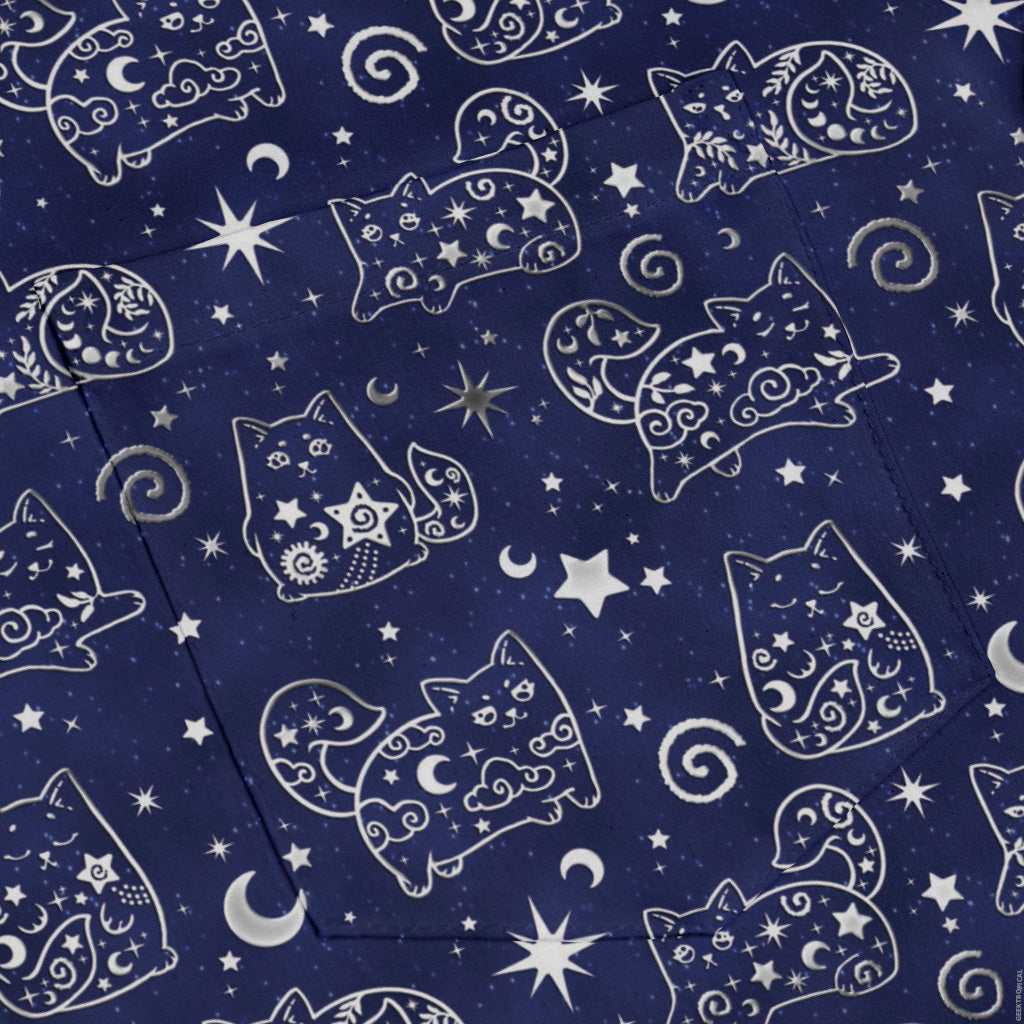 Star Cats Long Sleeve Button Up Shirt