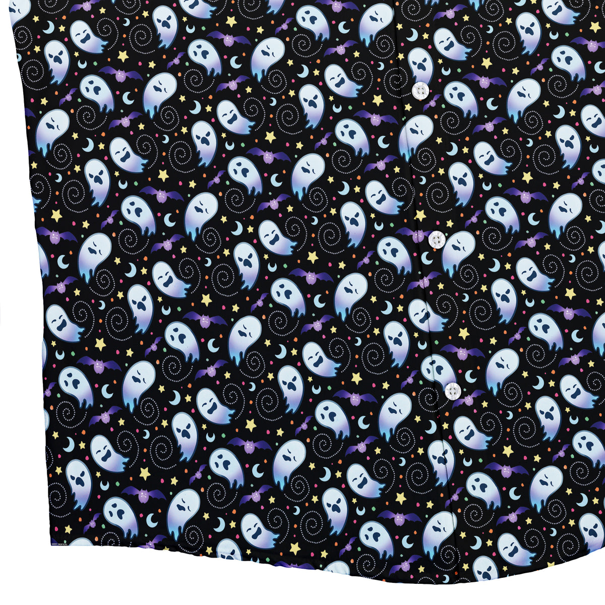 Starry Night Halloween Button Up Shirt Bottom Corner