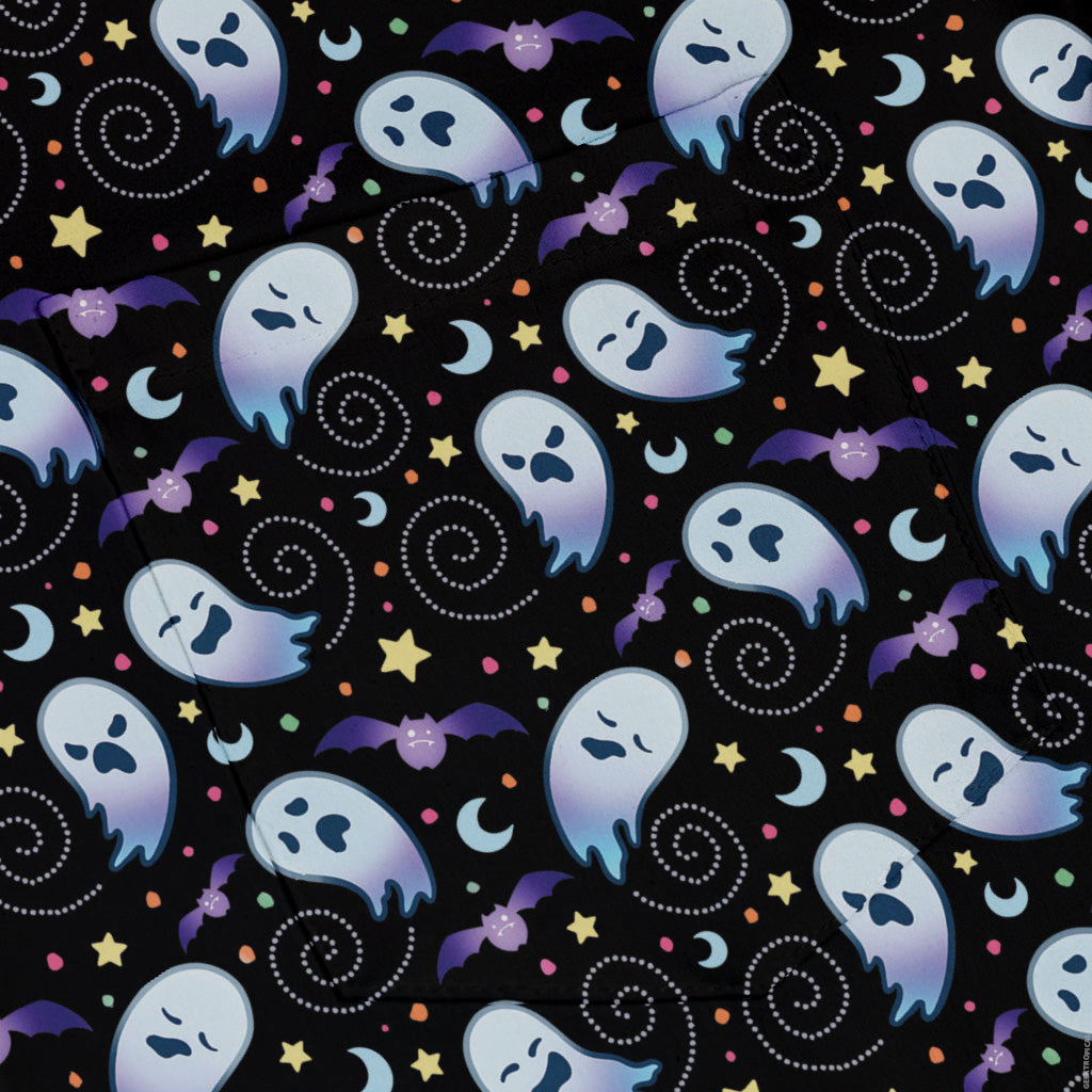 Starry Night Halloween Button Up Shirt Pocket