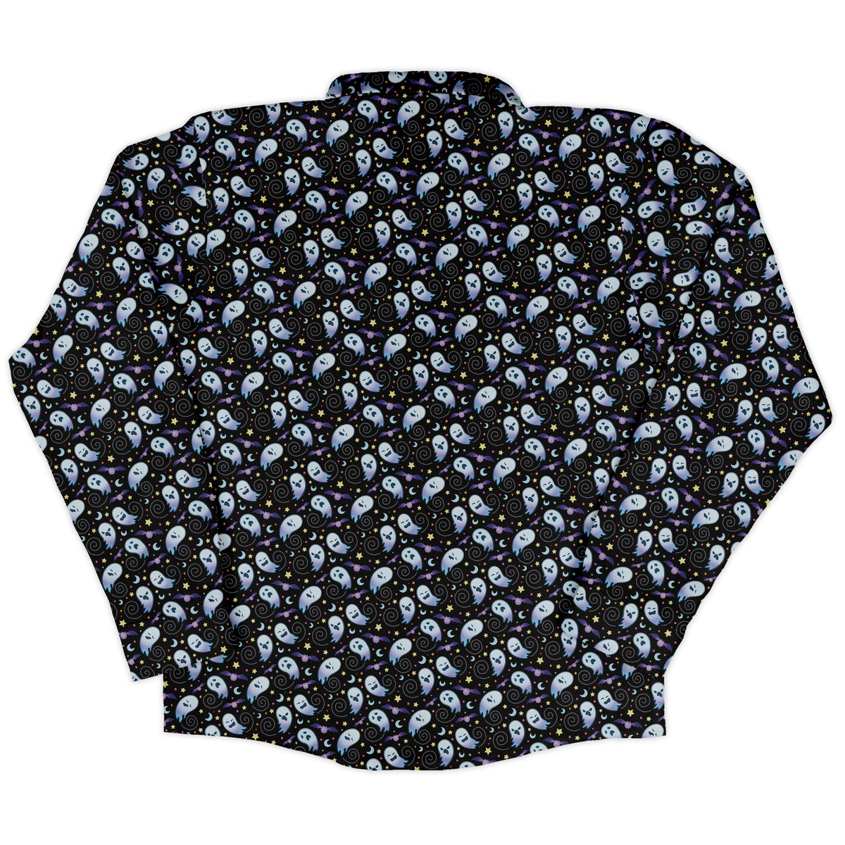 Starry Night Halloween Long Sleeve Button Up Shirt Old Long Sleeve Button Up Shirt back