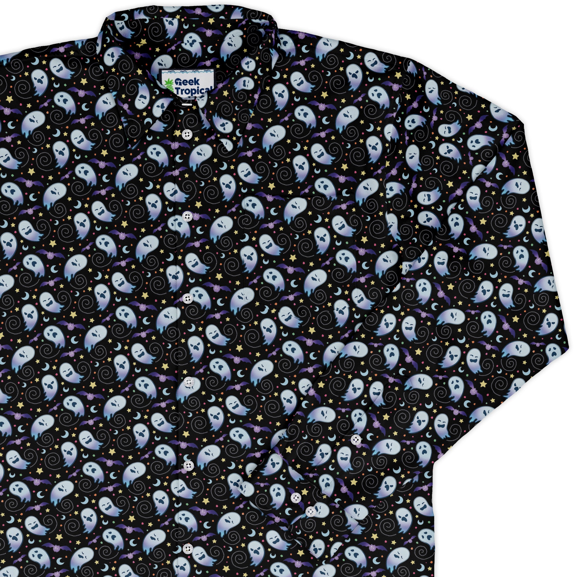 Starry Night Halloween Long Sleeve Button Up Shirt Old Long Sleeve Button Up Shirt cover