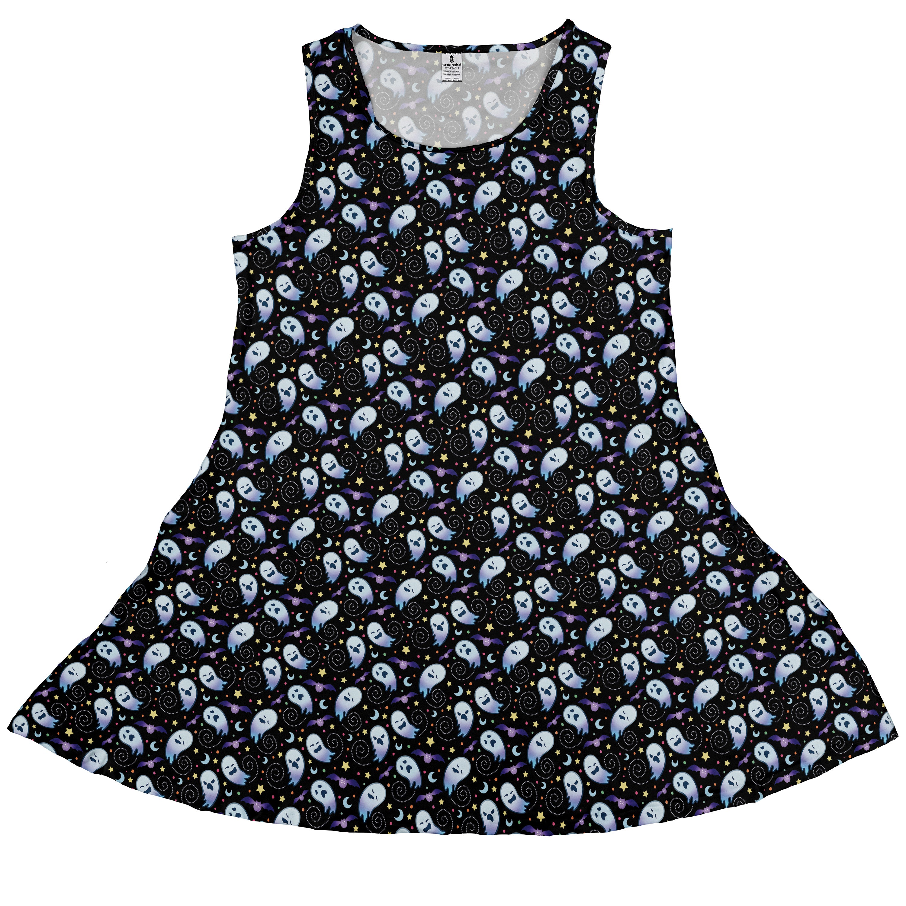 Starry Night Halloween Sleeveless Dress front