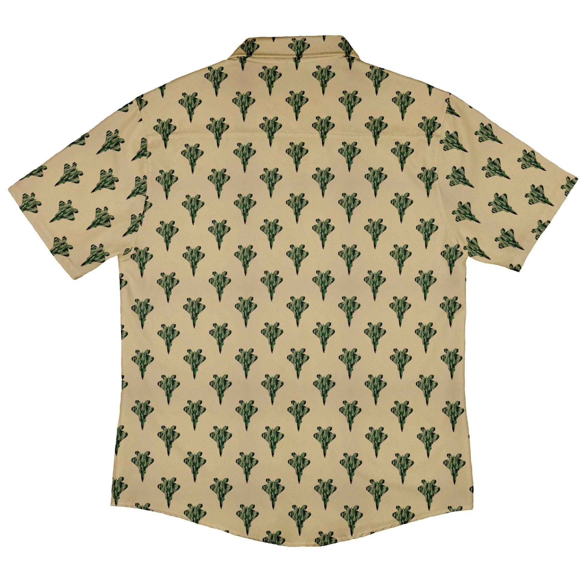 Stealth Fighters Tan Aviation Light Blue Button Up Shirt - adult sizing - aviation print - Simple Patterns