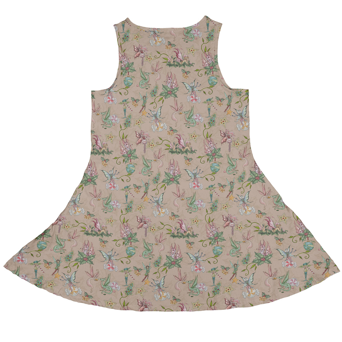 Sugarplum Dragonlings Pink Sleeveless Dress back