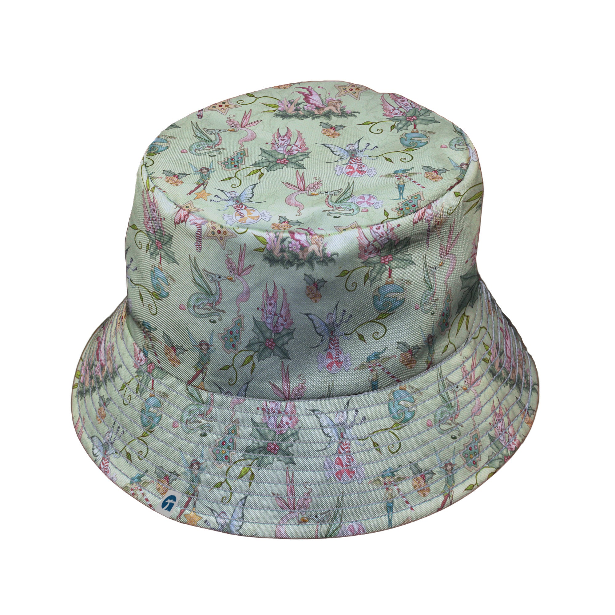 Sugarplum Dragonlings Sage Bucket Hat Gray Stitching