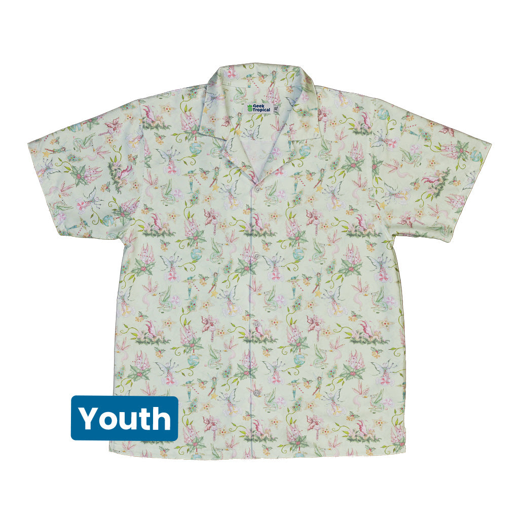 Sugarplum Dragonlings Sage Youth Hawaiian Shirt Front