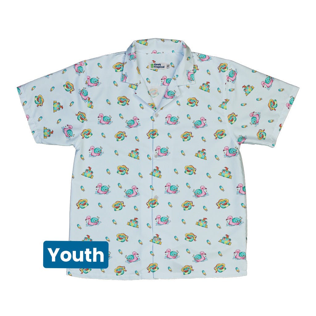 Summer Frogs Anime Youth Hawaiian Shirt - Animal Patterns - Anime - Design by Ardi Tong