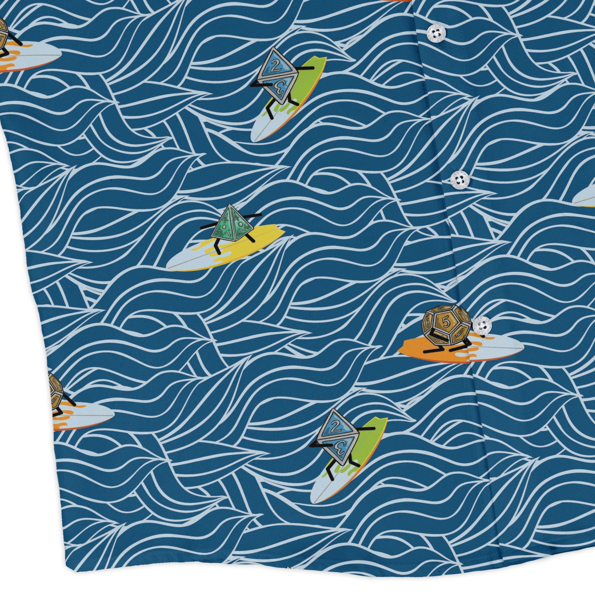 Surf and Roll Dnd Dice Long Sleeve Button Up Shirt