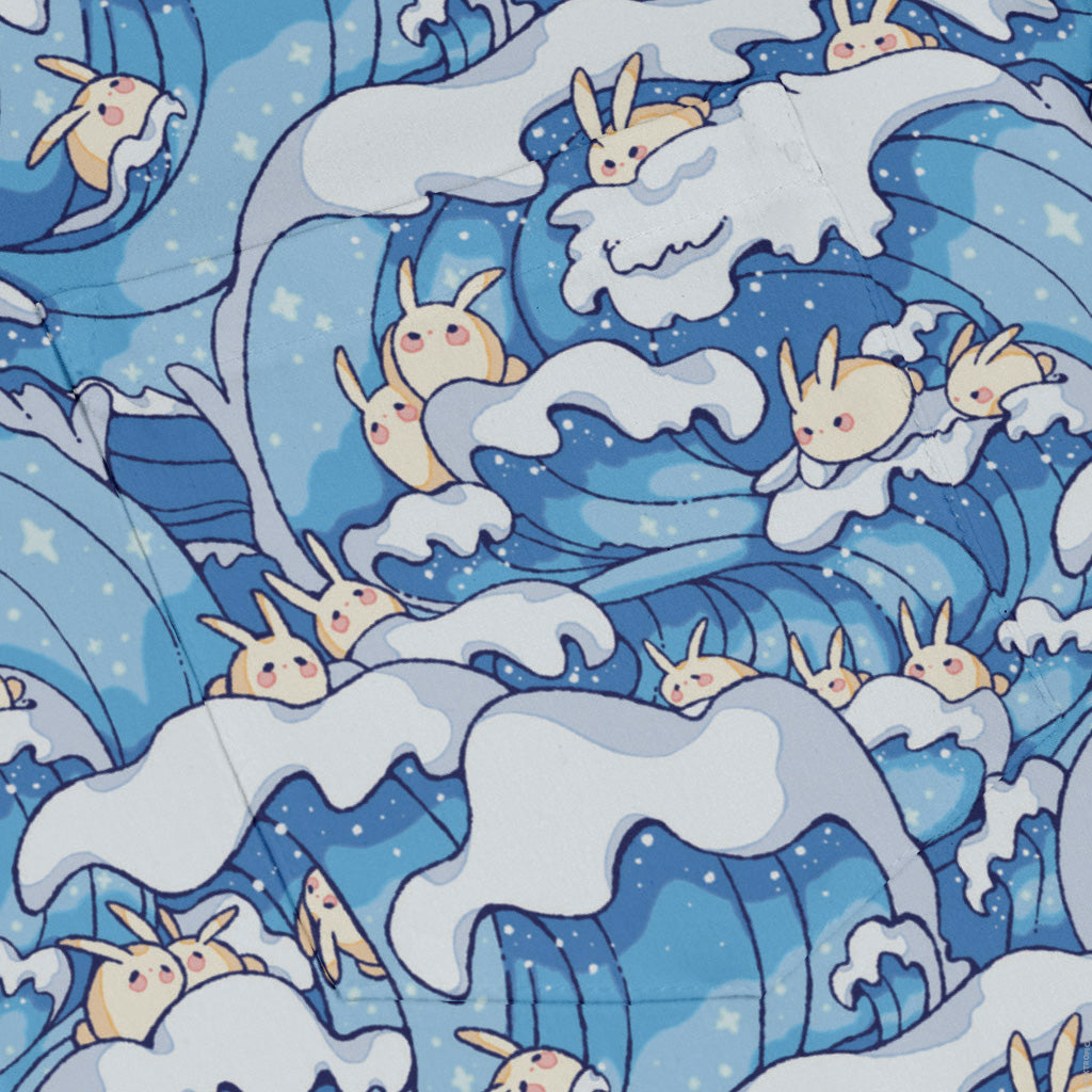 Surfer Bunnies Anime Long Sleeve Button Up Shirt