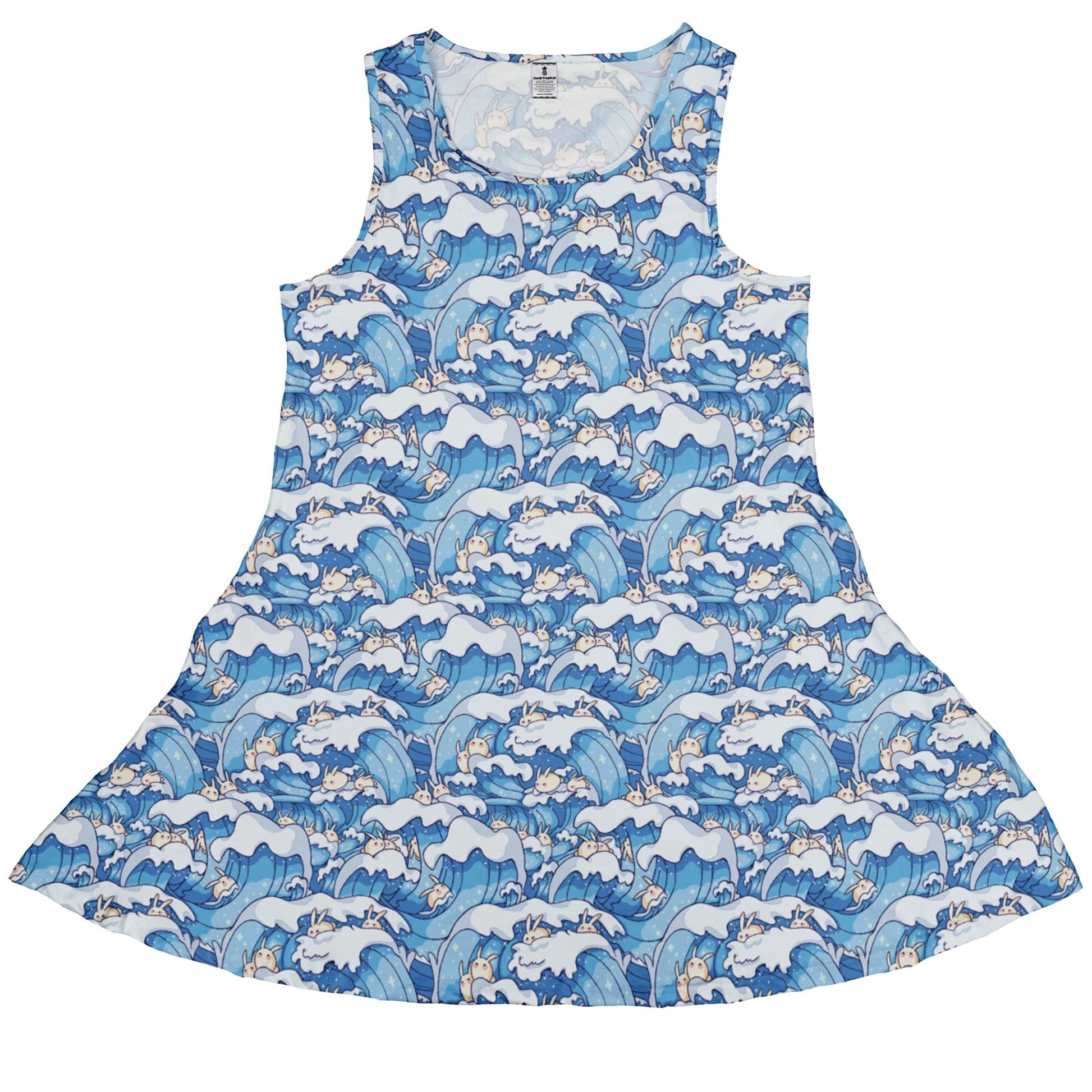 Surfer Bunnies Anime Dress Geek Nerd Animal Patterns Anime Design by Ardi Tong