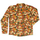 Sushi Eating Bear Anime Long Sleeve Button Up Shirt Geek Nerd adult sizing Animal Patterns Anime