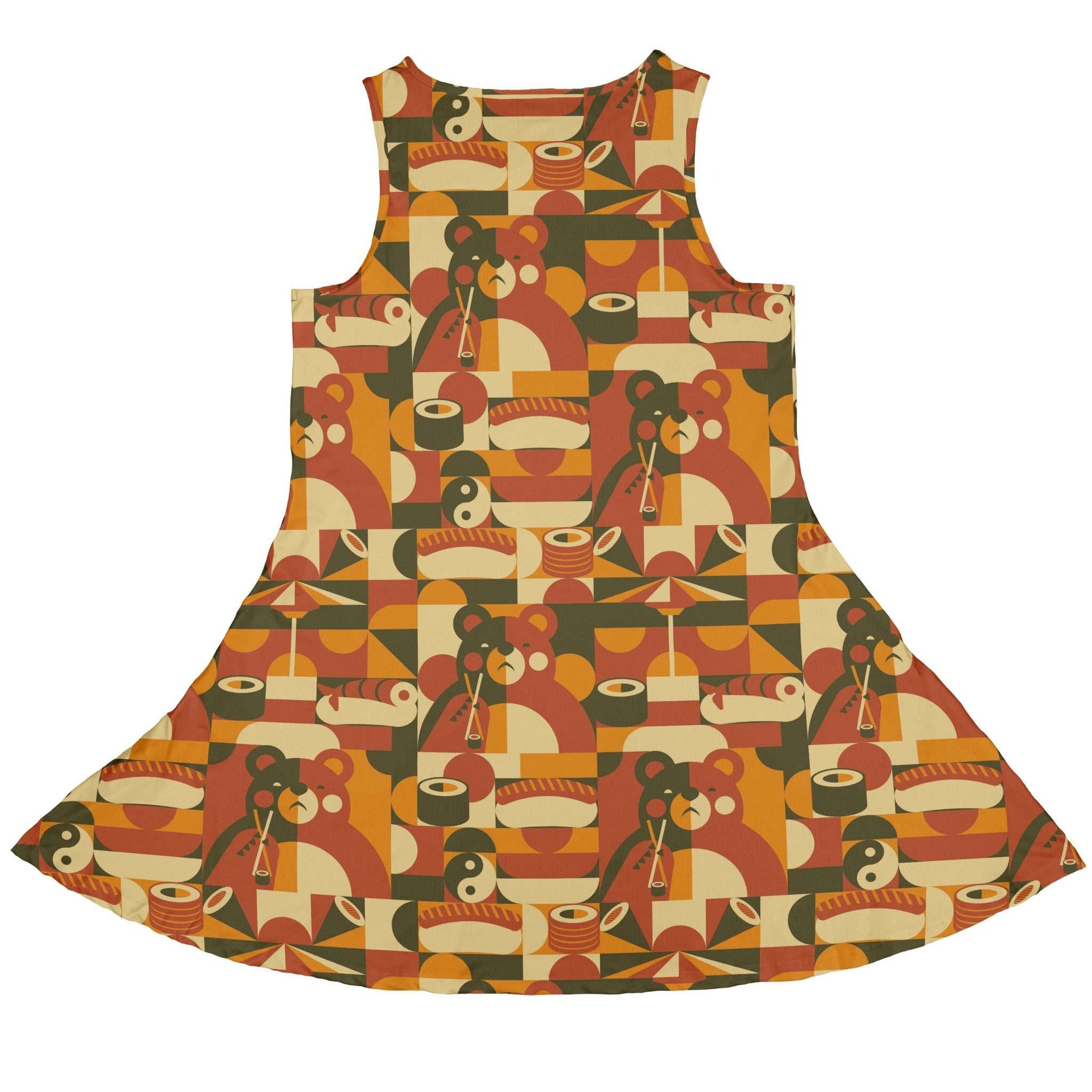 Sushi Eating Bear Anime Dress Geek Nerd Animal Patterns Anime Design by Tobe Fonseca