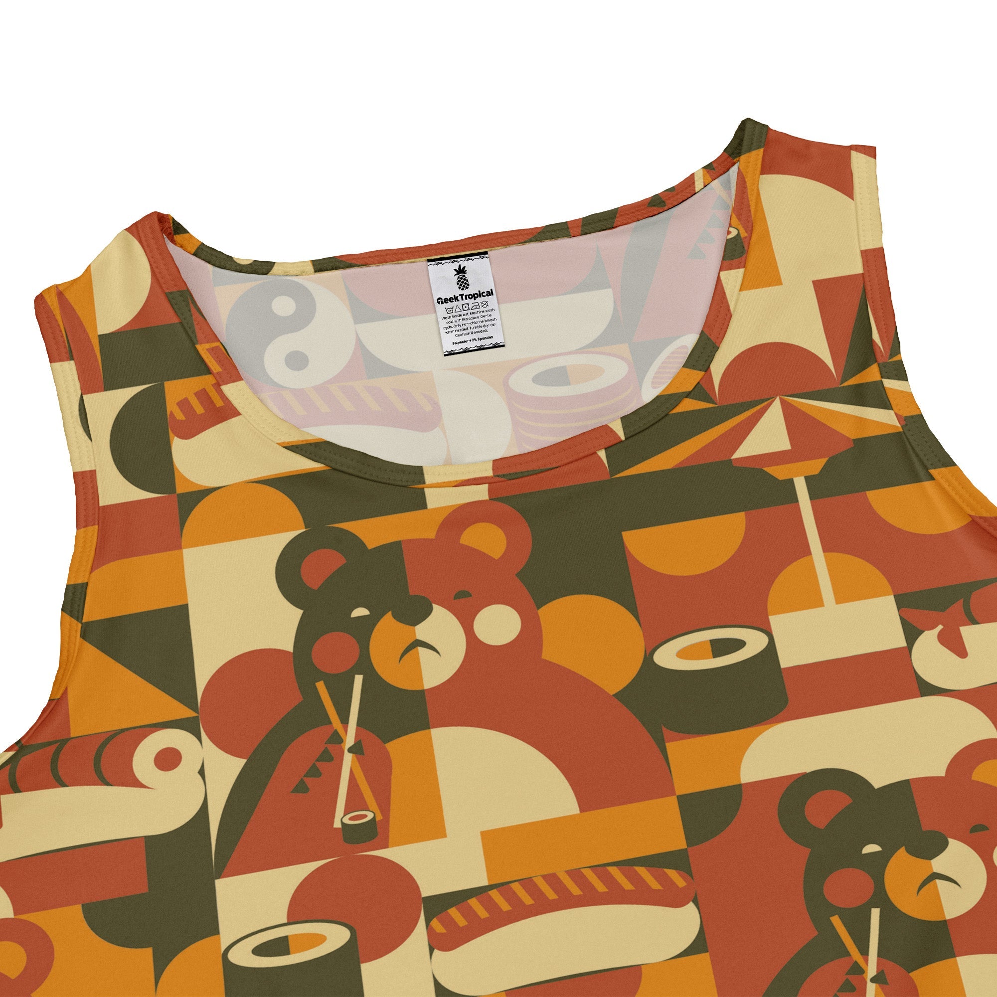 Sushi Eating Bear Anime Dress Geek Nerd Animal Patterns Anime Design by Tobe Fonseca