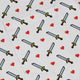 Sword and Hearts Video Game Long Sleeve Button Up Shirt Geek Nerd adult sizing Design by Heather Davenport FLOW DESC WRITING