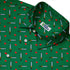 Sword and Hearts Video Game Green Button Up Shirt - adult sizing - Design by Heather Davenport - video game arcade print