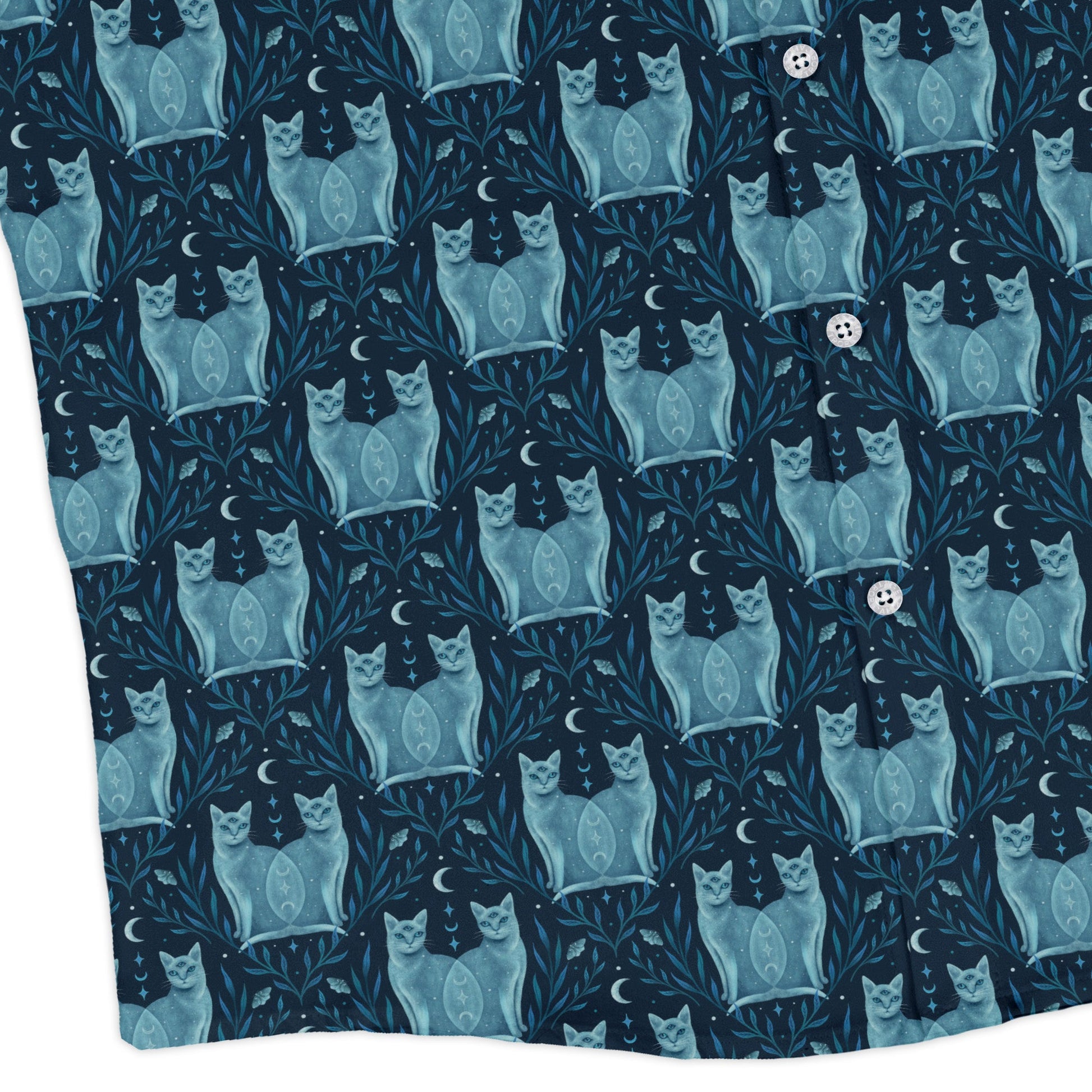 Symmetrical Cats Long Sleeve Button Up Shirt Geek Nerd 0925 adult sizing All Adult Button Up Shirts