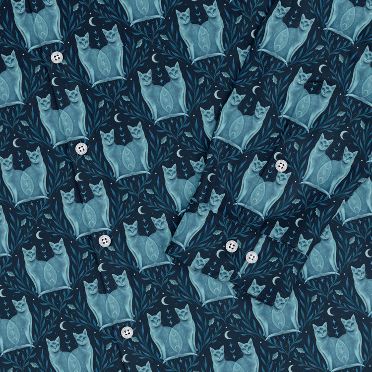 Symmetrical Cats Long Sleeve Button Up Shirt Geek Nerd 0925 adult sizing All Adult Button Up Shirts