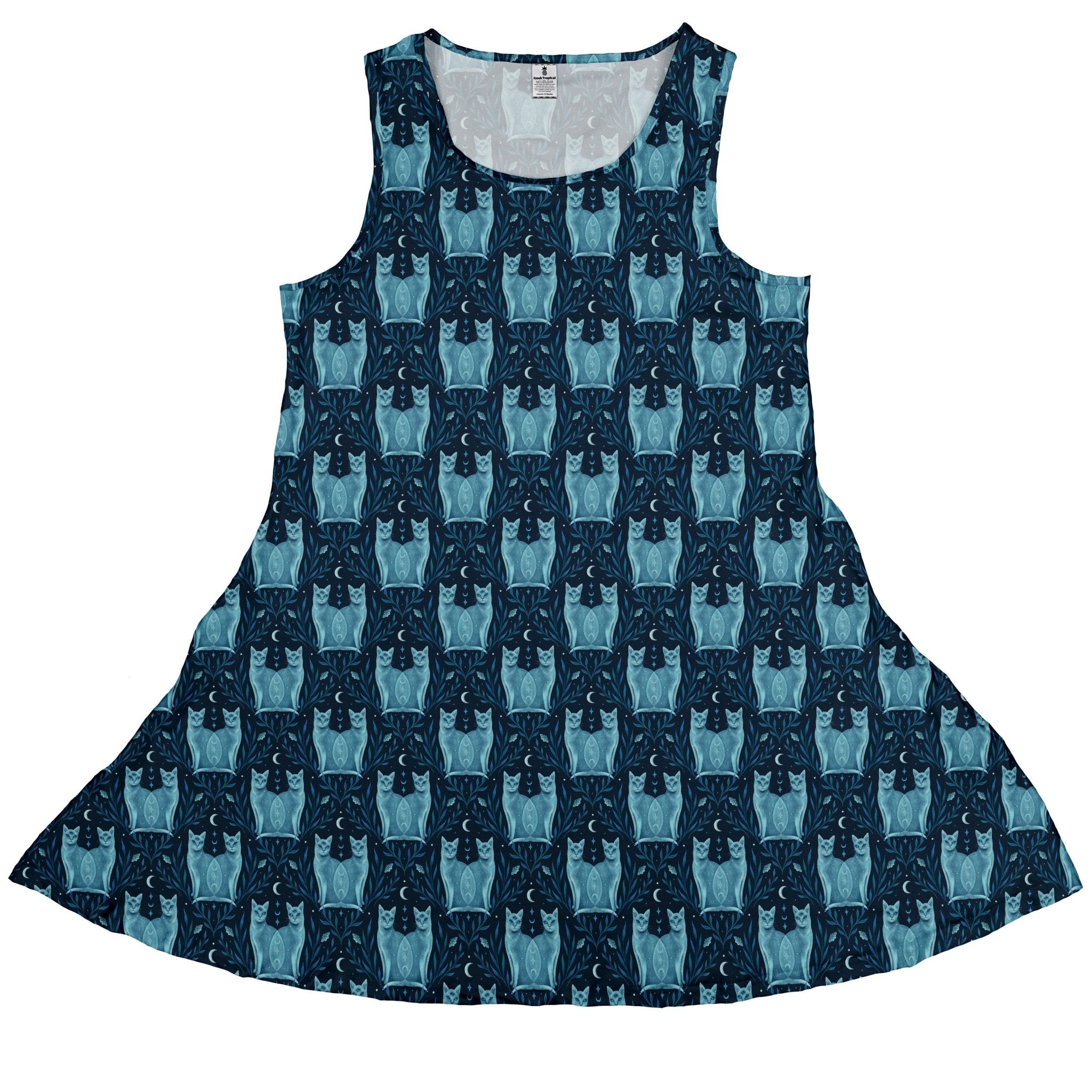 Symmetrical Cats Dress Geek Nerd 0925 Animal Patterns Design by Episodic