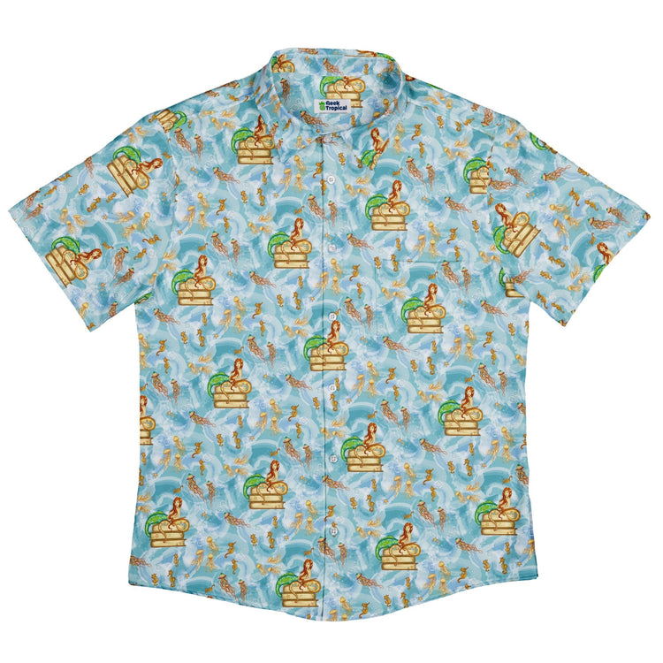 Tales of the Sea Button Up Shirt - adult sizing - Animal Patterns - Book Prints
