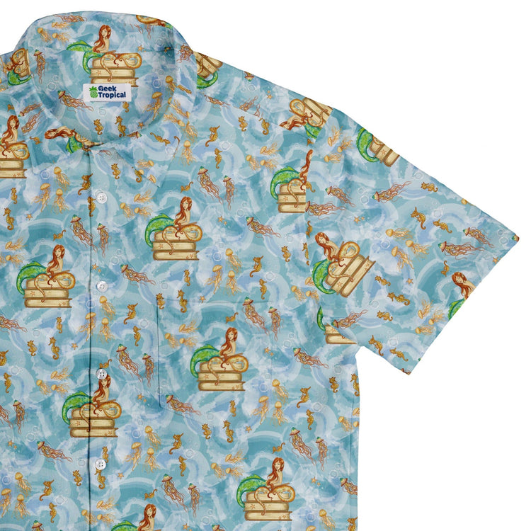 Tales of the Sea Button Up Shirt - adult sizing - Animal Patterns - Book Prints