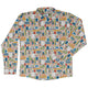 Teacher Student Supplies Long Sleeve Button Up Shirt Geek Nerd adult sizing Design by Zirkus Design FLOW DESC WRITING