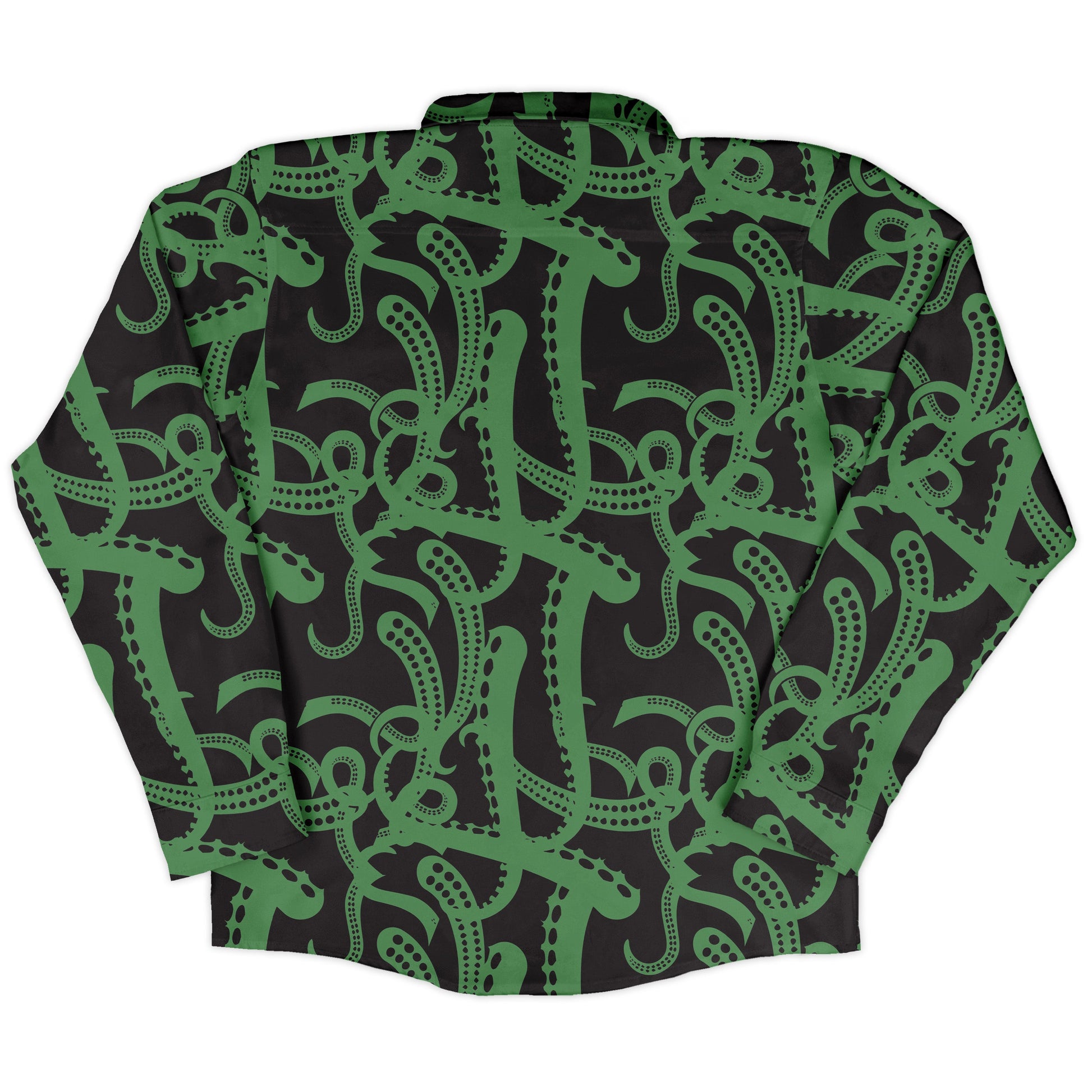 Tentacles of Cthulhu Green Long Sleeve Button Up Shirt