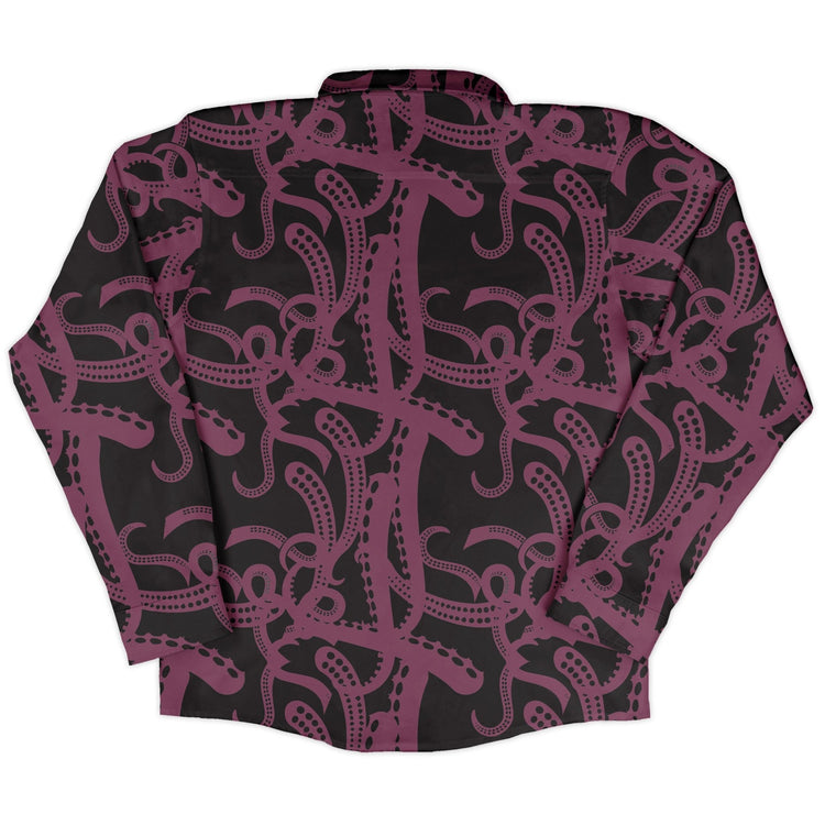 Tentacles of Cthulhu Long Sleeve Button Up Shirt Geek Nerd adult sizing Design by Heather Davenport Fantasy Prints