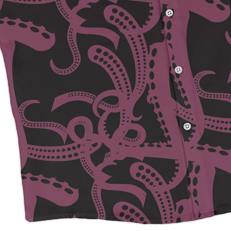 Tentacles of Cthulhu Long Sleeve Button Up Shirt Geek Nerd adult sizing Design by Heather Davenport Fantasy Prints