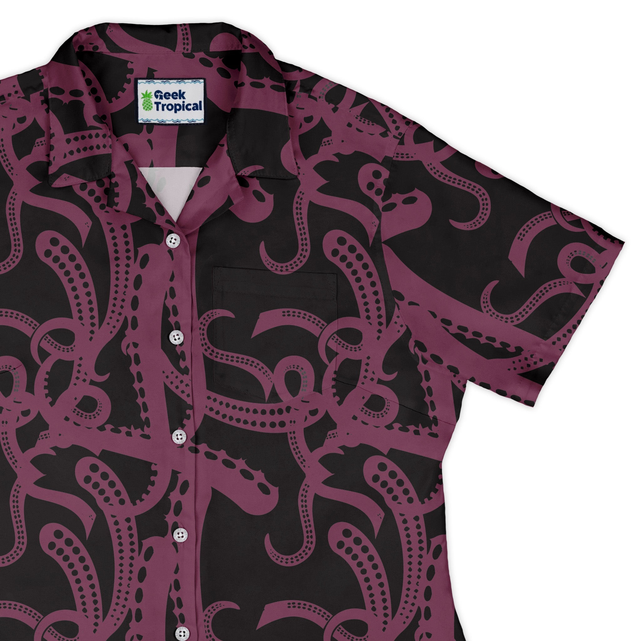 Tentacles of Cthulhu Curvy Button Up Shirt Geek Nerd Design by Heather Davenport Fantasy Prints halloween