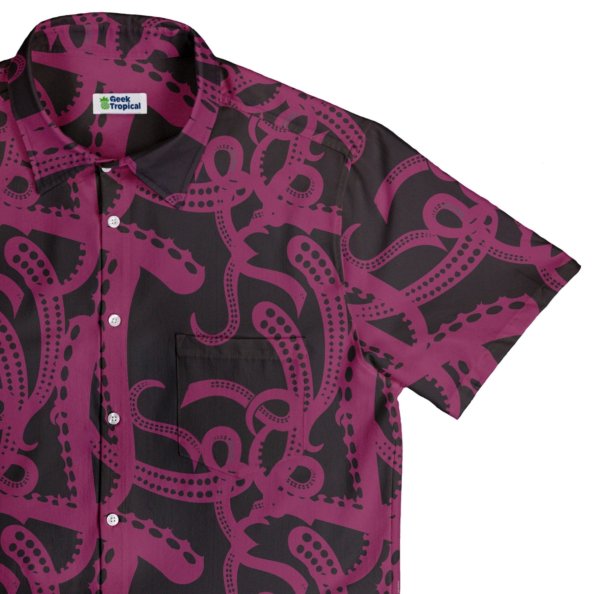 Clearance Ready - to - Ship Tentacles of Cthulhu Button Up Shirt Geek Nerd adult sizing Clearance Design by Heather Davenport