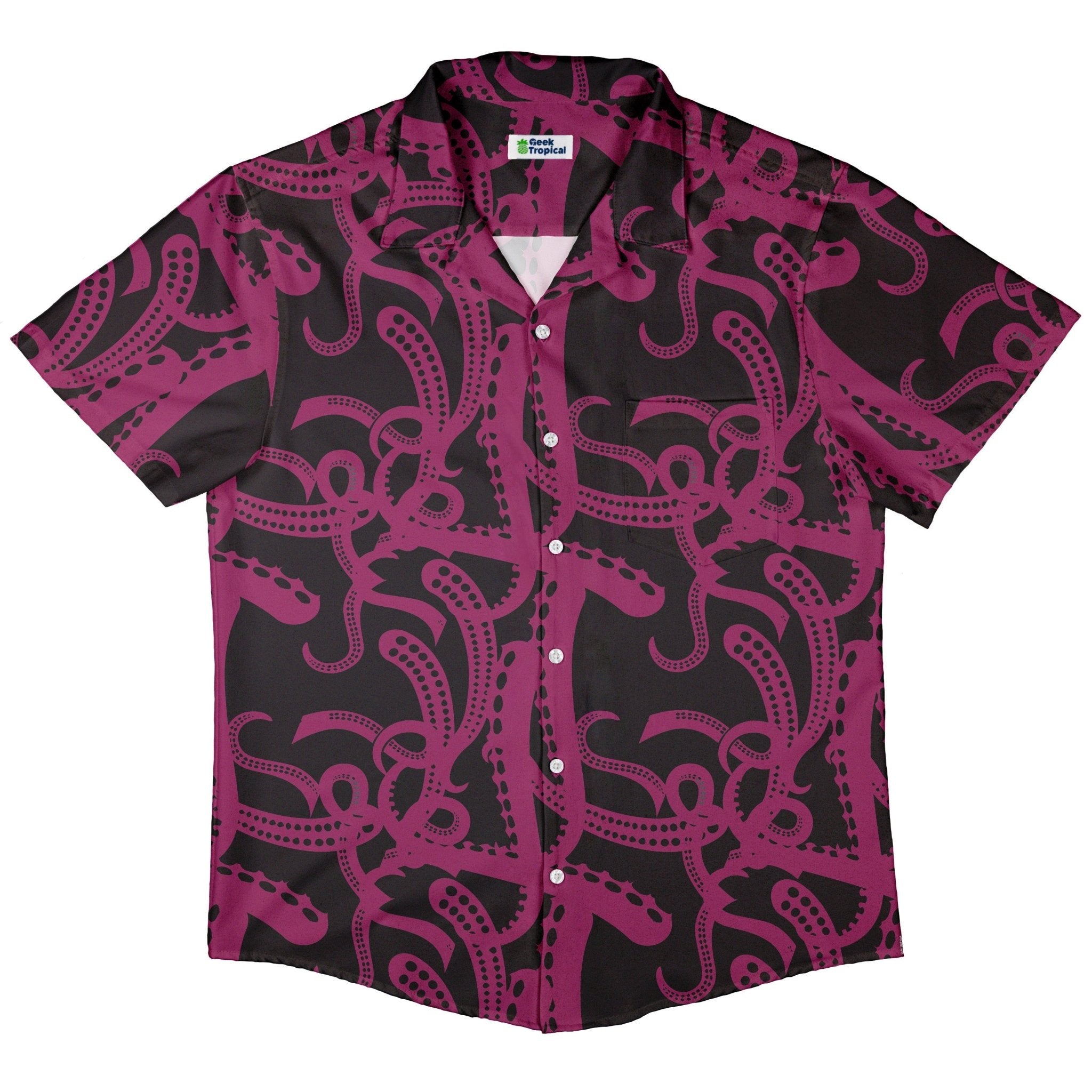 Clearance Ready - to - Ship Tentacles of Cthulhu Button Up Shirt Geek Nerd adult sizing Clearance Design by Heather Davenport