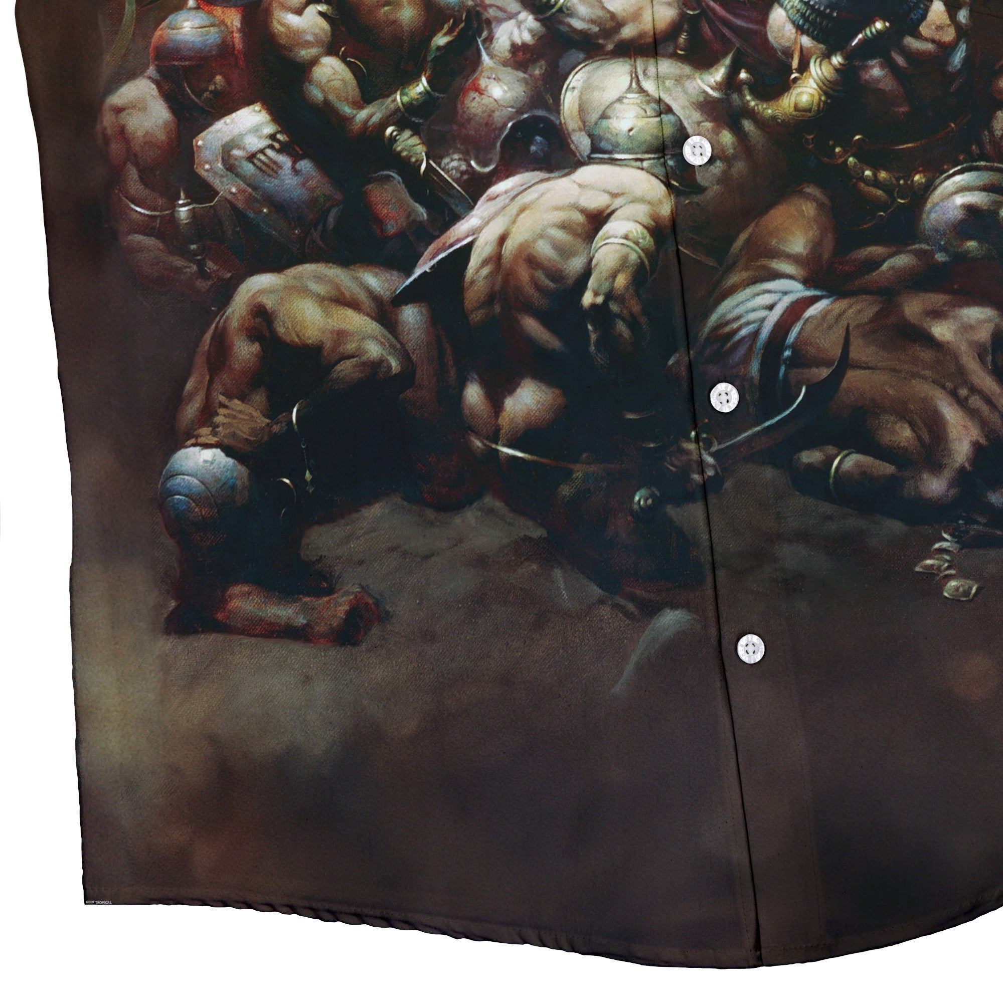 The Destroyer Button Up Shirt - adult sizing - Design by Frank Frazetta - Fantasy Prints