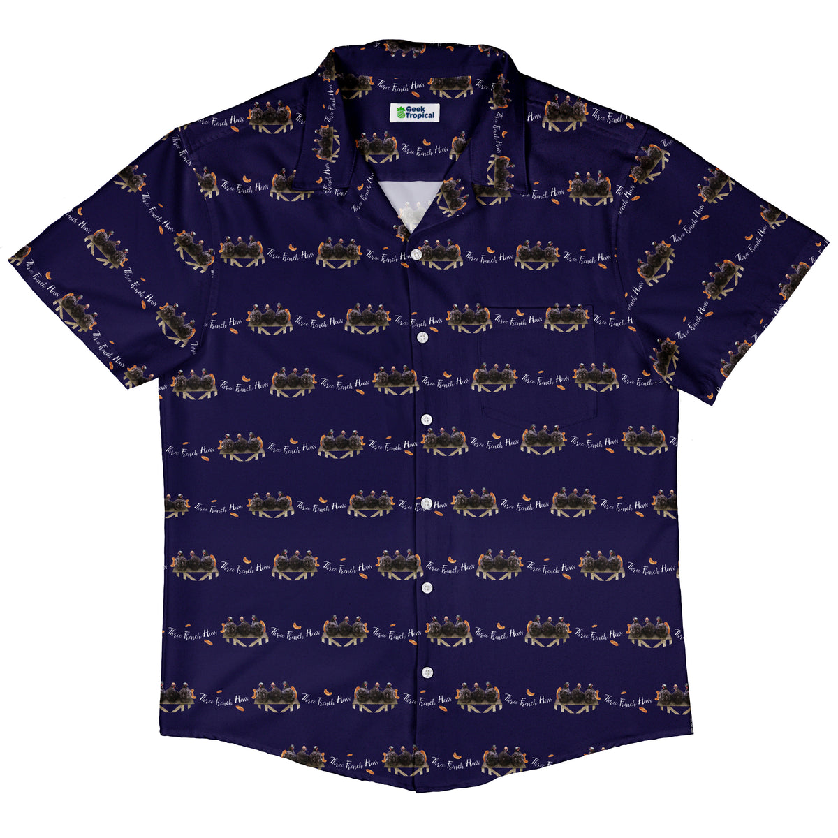 The French Hen Club Button Up Shirt Hawaiian Front
