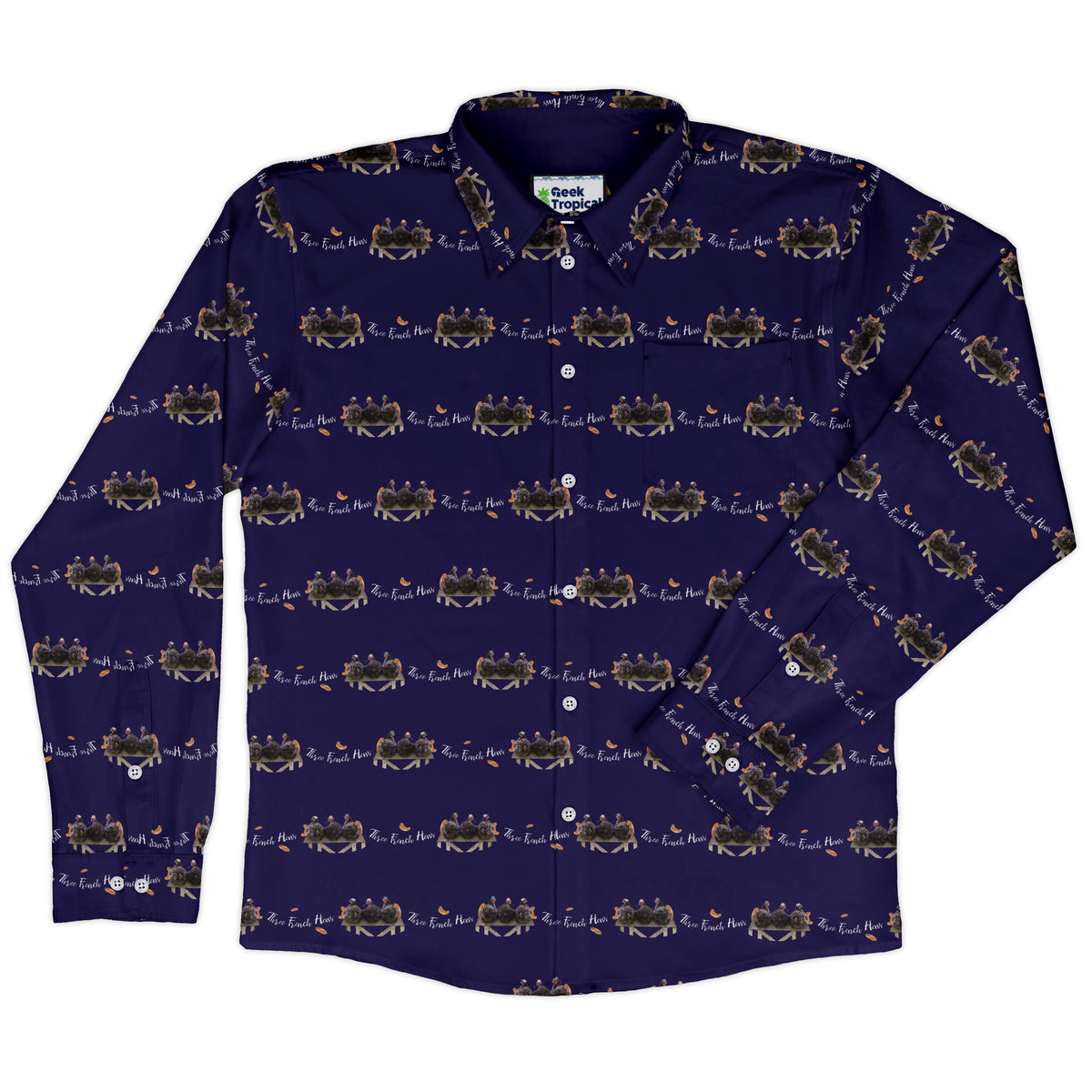The French Hen Club Long Sleeve Button Up Shirt front