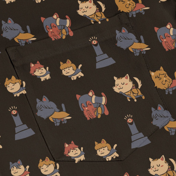 The Furrlowship of the Ring Long Sleeve Button Up Shirt Geek Nerd adult sizing Design by Tobe Fonseca Fantasy Prints
