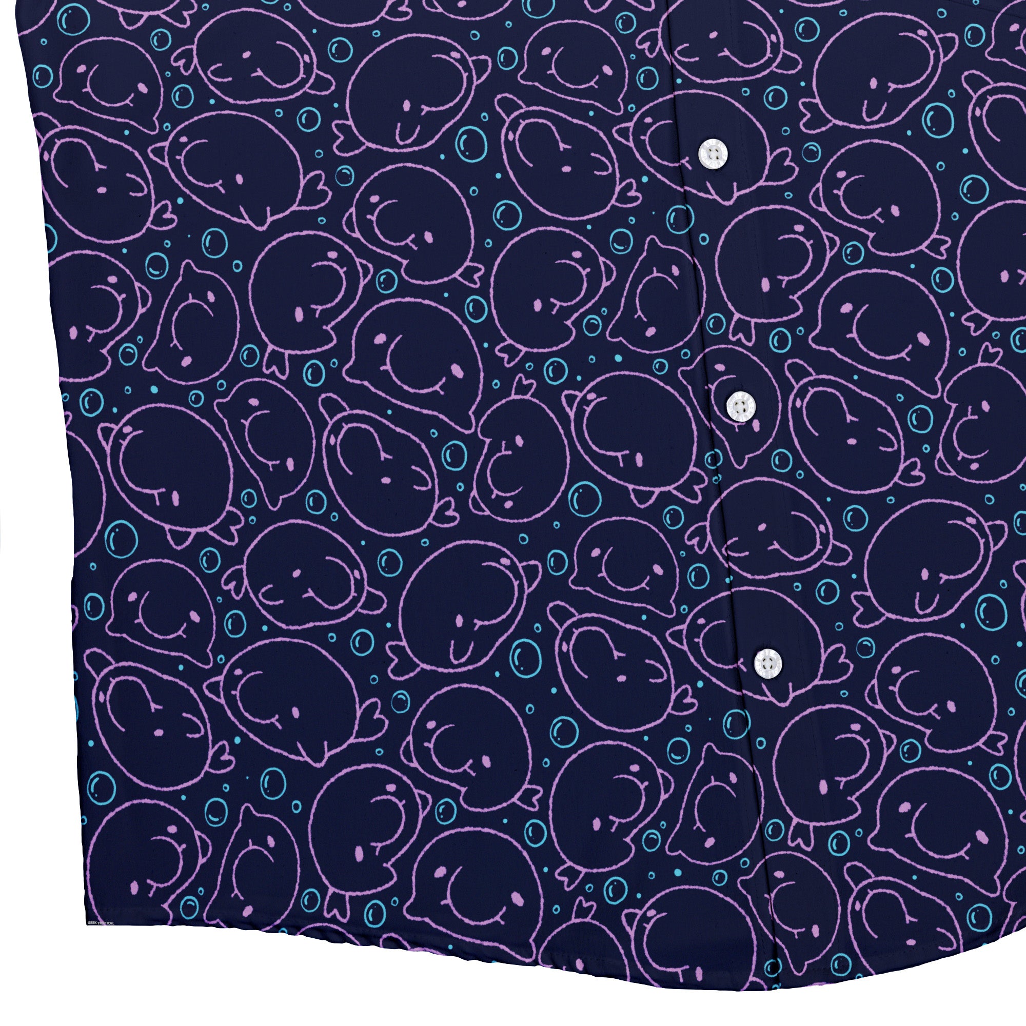 TheBlob Pink Blue Button Up Shirt Bottom Corner
