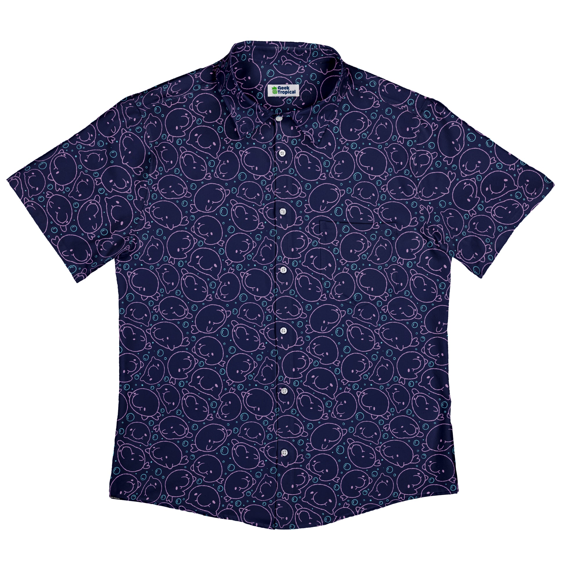 TheBlob Pink Blue Button Up Shirt Flat Front
