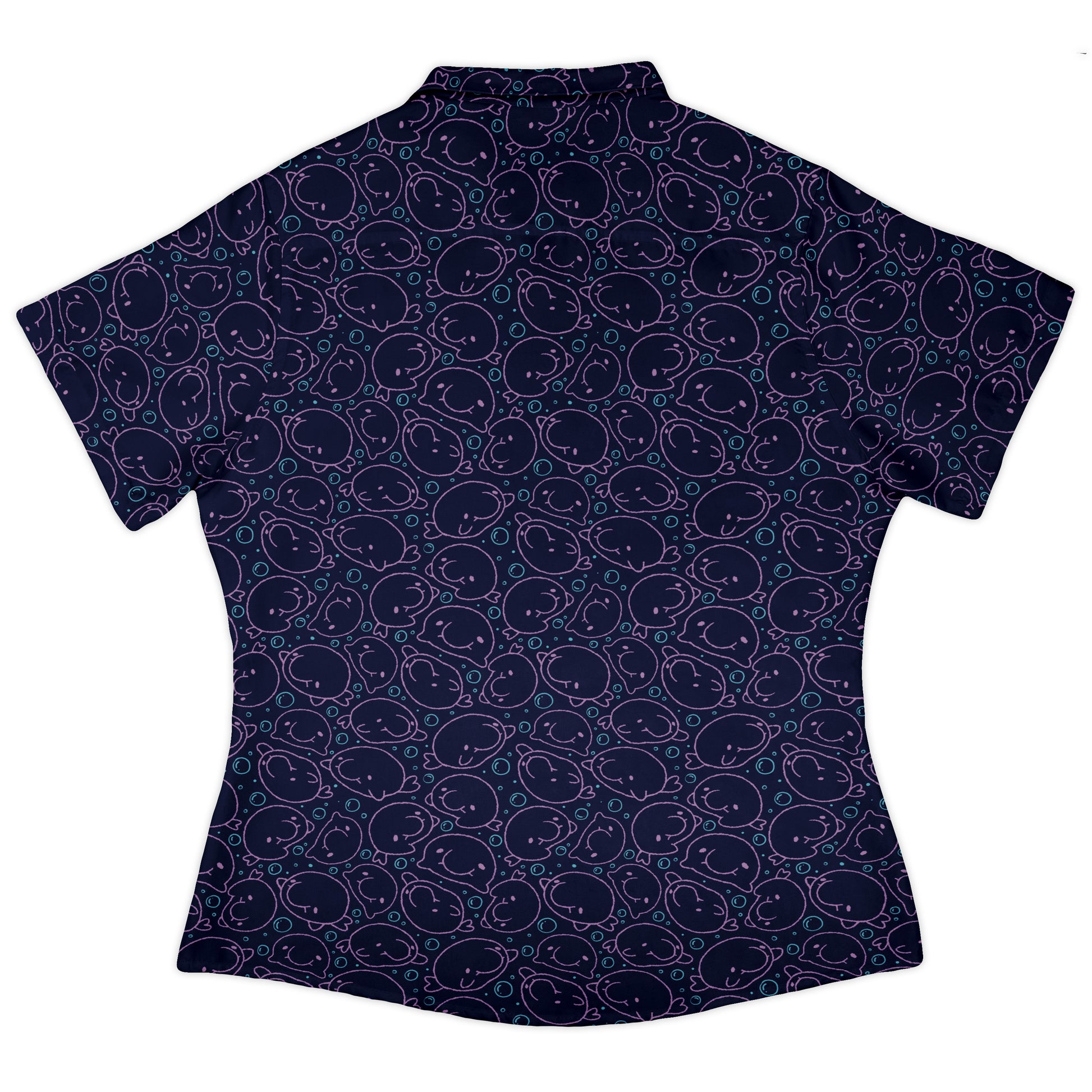 TheBlob Pink Blue Curvy Button Up Shirt womens back