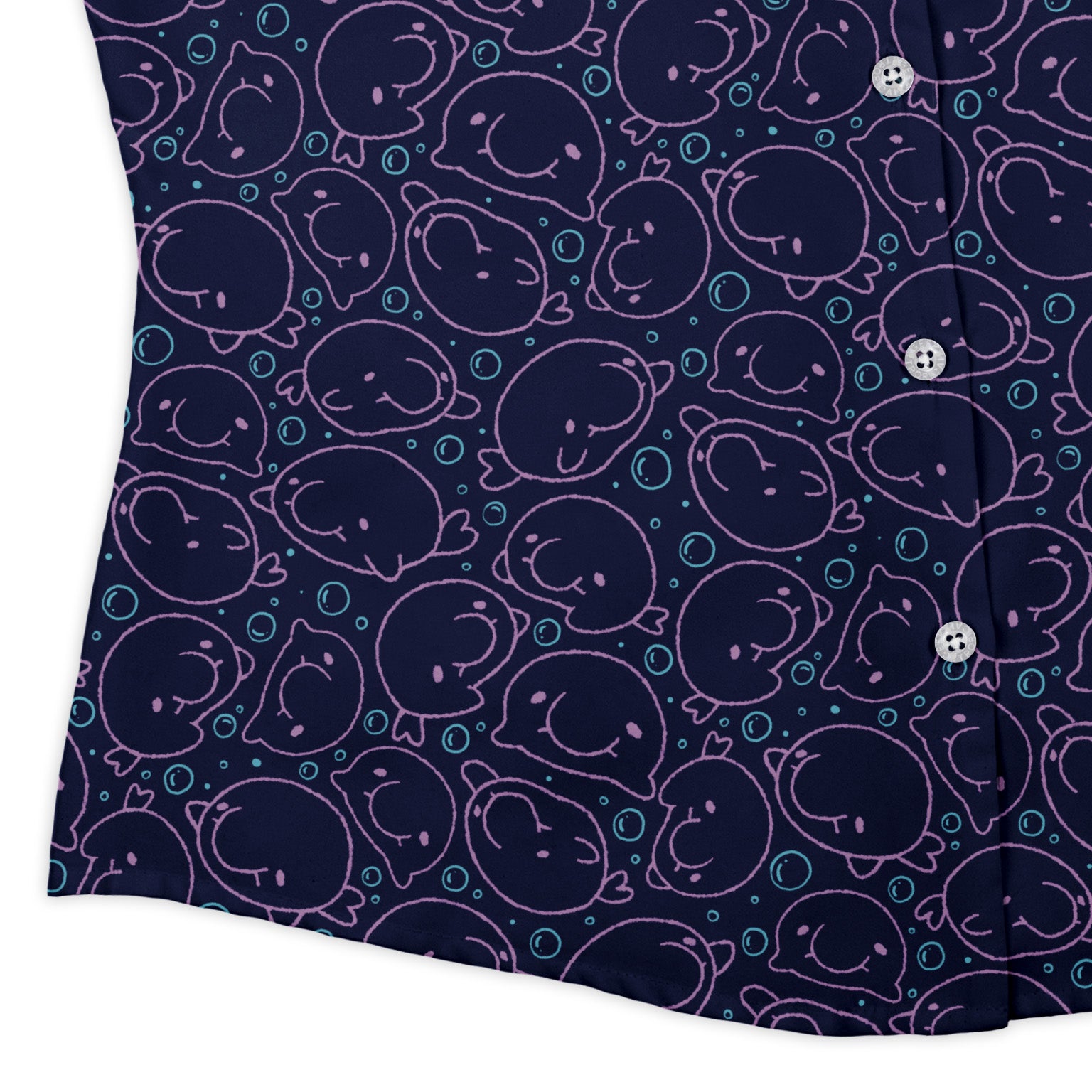 TheBlob Pink Blue Curvy Button Up Shirt womens corner