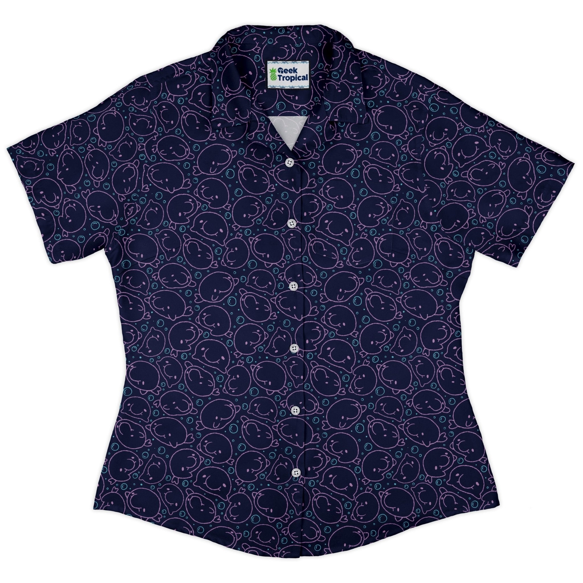 TheBlob Pink Blue Curvy Button Up Shirt 2