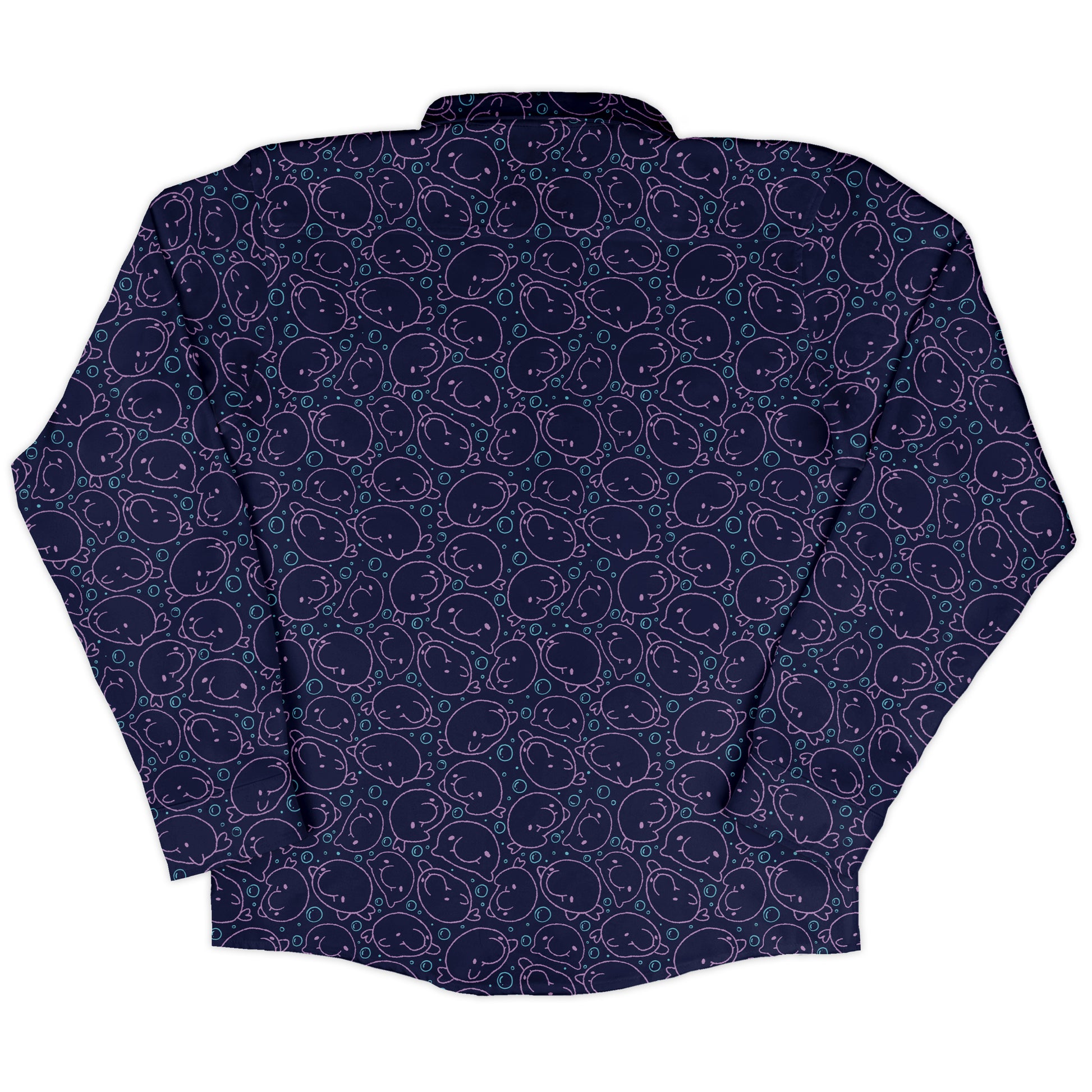 TheBlob Pink Blue Long Sleeve Button Up Shirt back