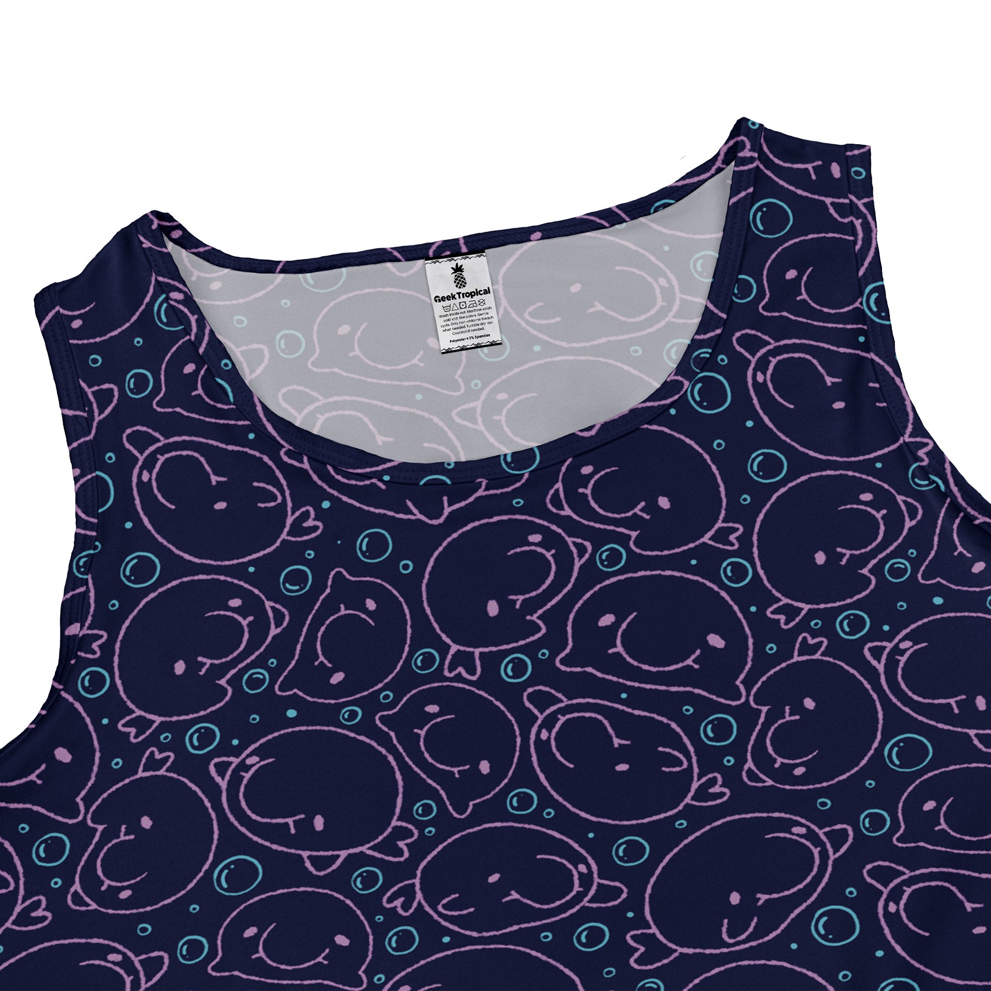 TheBlob Pink Blue Sleeveless Dress close front