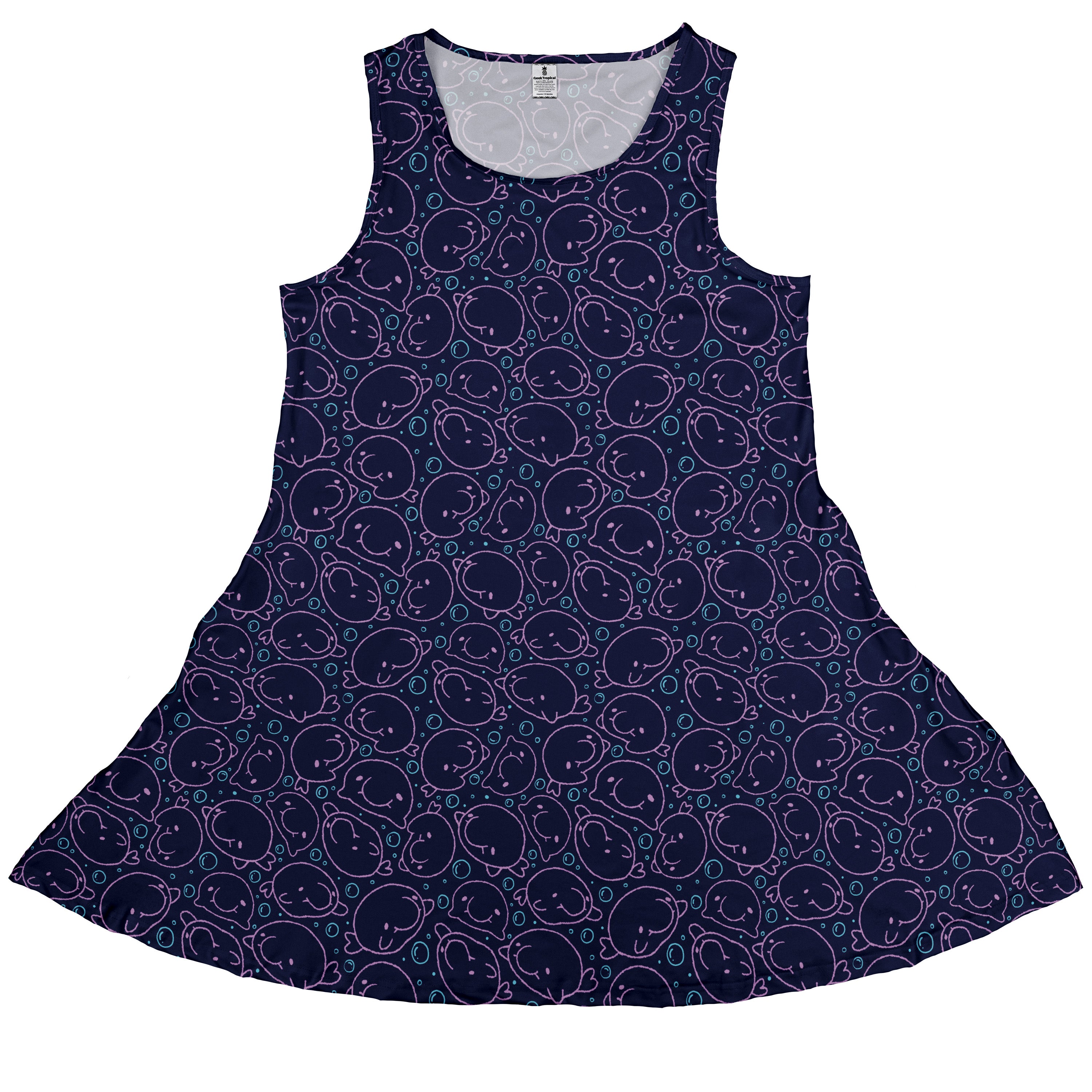 TheBlob Pink Blue Sleeveless Dress front
